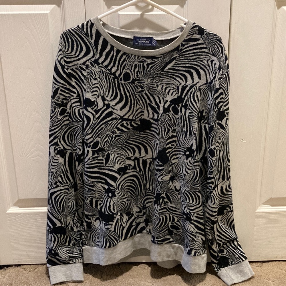 TOPMAN mens zebra sweater